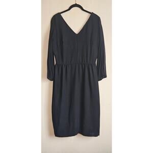 Vintage Black Evening Dress, Fully Lined, Mesh Sleeves, Sz 16